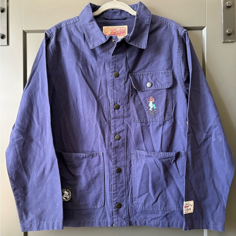 Brooklyn Cloth Workwear Jacket, Shacket, Dancing Mushroom, Navy Blue